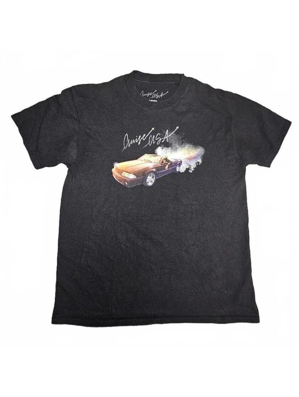 Larry June Cardo Cruise USA Graphic Tee Large Black Hip Hop